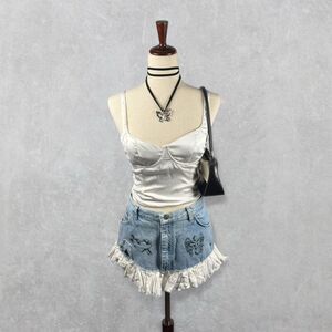 Princess Polly White Satin Corset Crop Top
